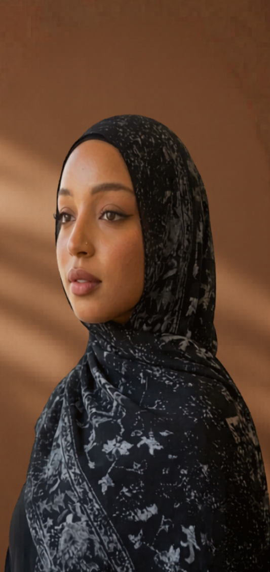 Noir Bloom - Modal Hijab